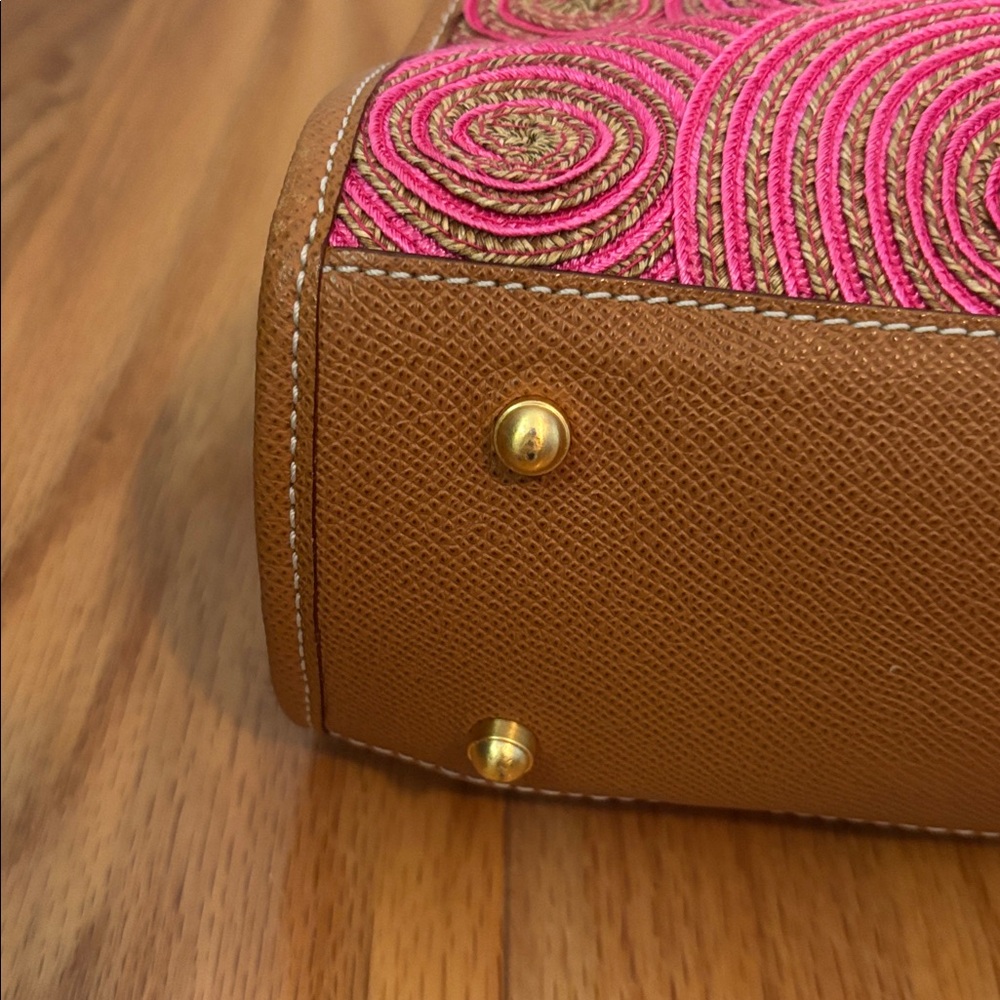 ERIC JAVITS limited edition Lil Circles Tan Pink leather bag - Picture 9 of 13